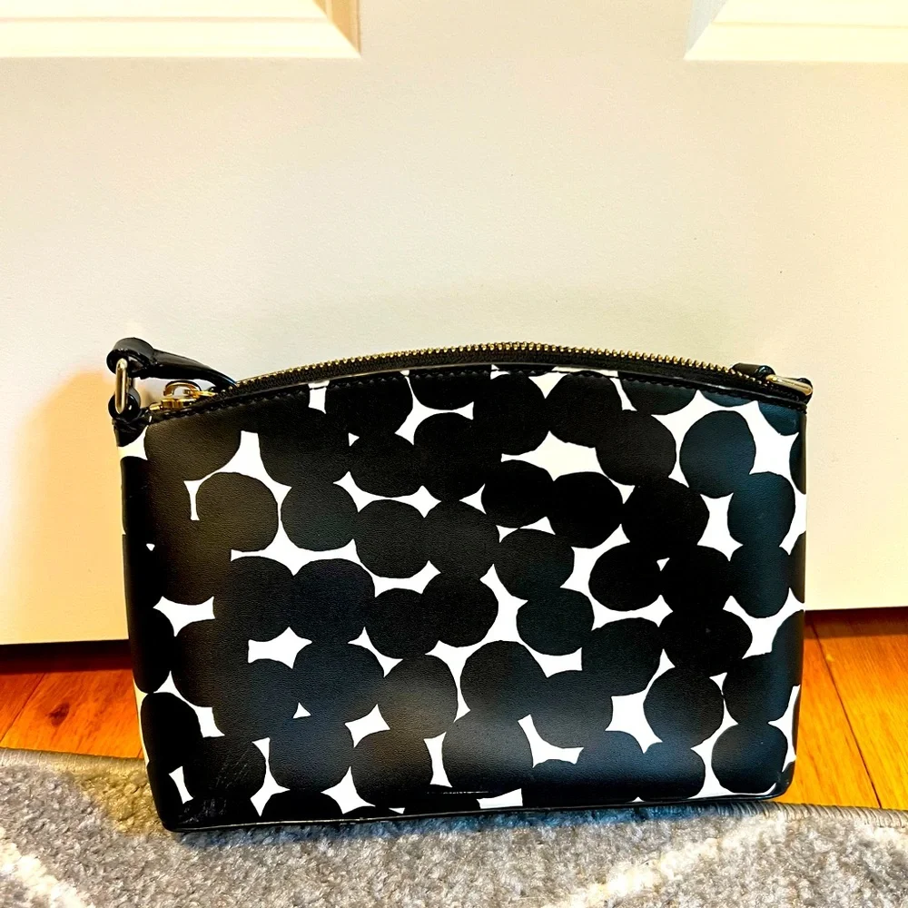 ♠️ Kate Spade ♠️ Black and White Geometric Dot Crossbody Bag with Black Wallet